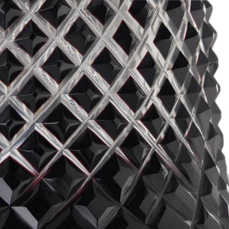 Gale River of Goods Black Metal and Hand-Blown Glass 7-Inch Pendant Light with Adjustable Hanging Cord - 7" x 7" x 63"