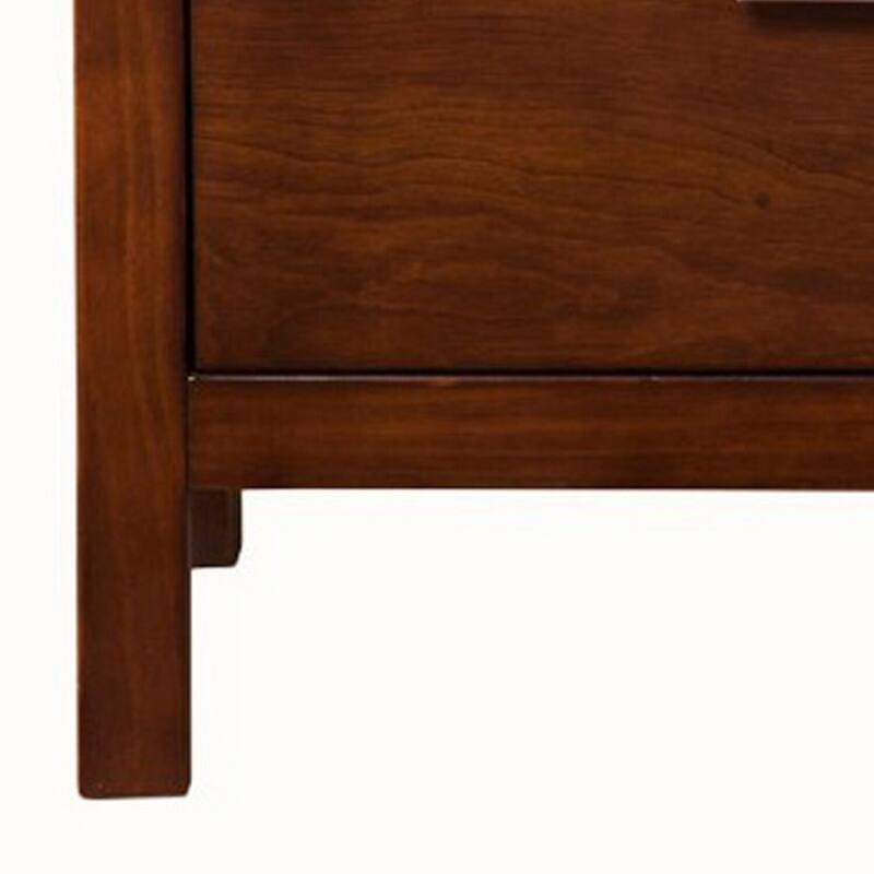 Brown 2 Drawer 24 in. W Nightstand with Sturdy Hardware and Ample Storage
