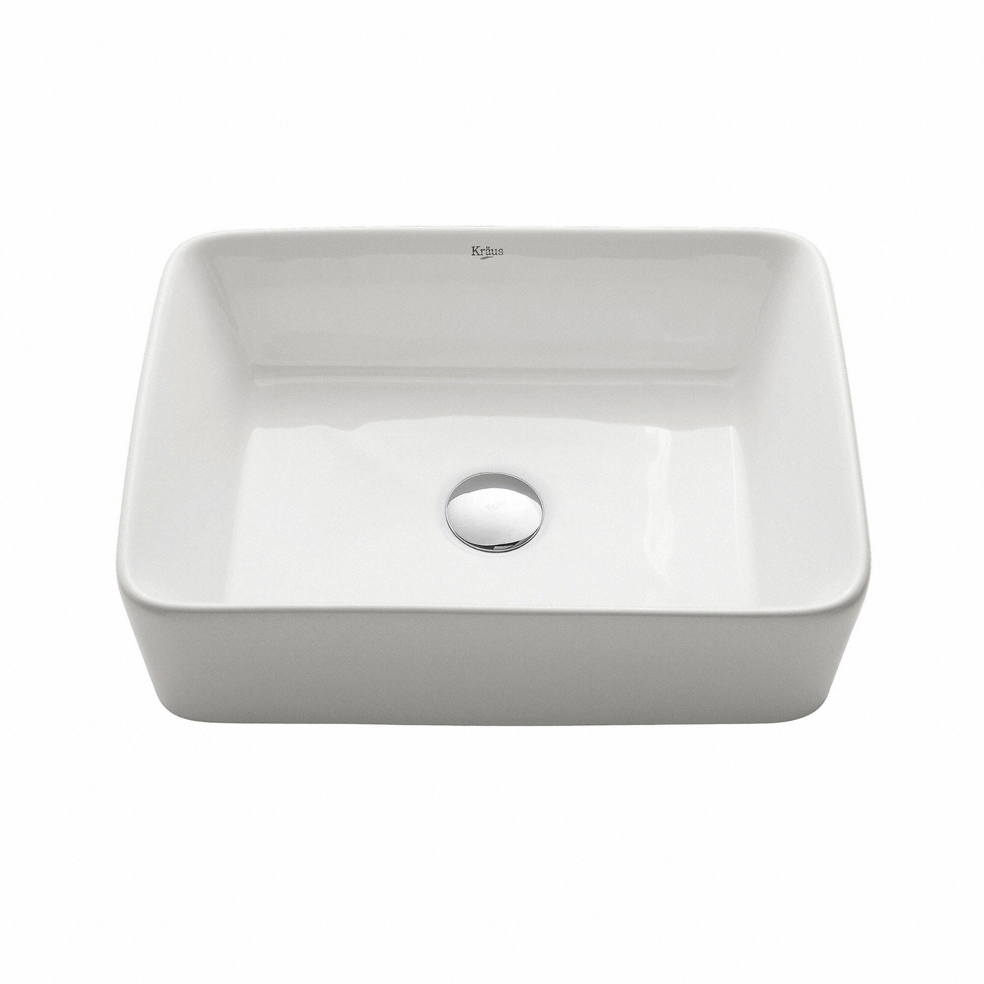 Kraus 18-3/4" Ceramic Vessel Bathroom Sink - Includes Pop-Up Drain