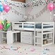 preview thumbnail 2 of 25, Modern Twin Size Loft Bed With Cabinet,Shelves And Rolling Portable Desk