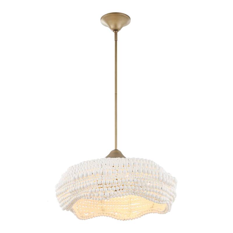 Uttermost Biddeford 5 Light White Beaded Pendant - 24"W x 24"D x 11.5"H