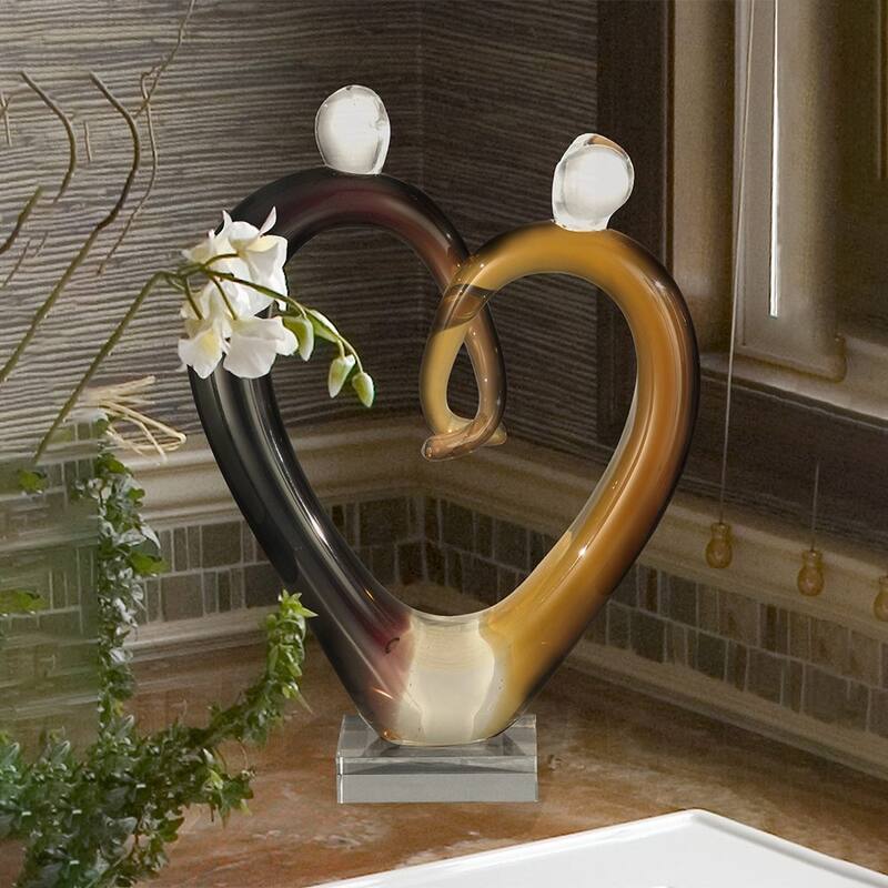 Hearts Handcrafted Art Glass Sculpture