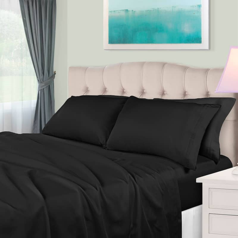 Superior Egyptian Cotton 650 Thread Count Bed Sheet Set - Full - Black