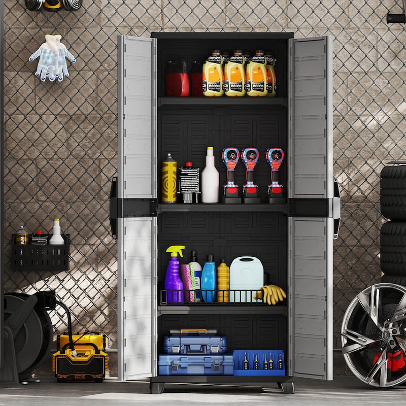 Costway Plastic Storage Cabinet 68" H Vertical Storage Shelving Unit - See Details
