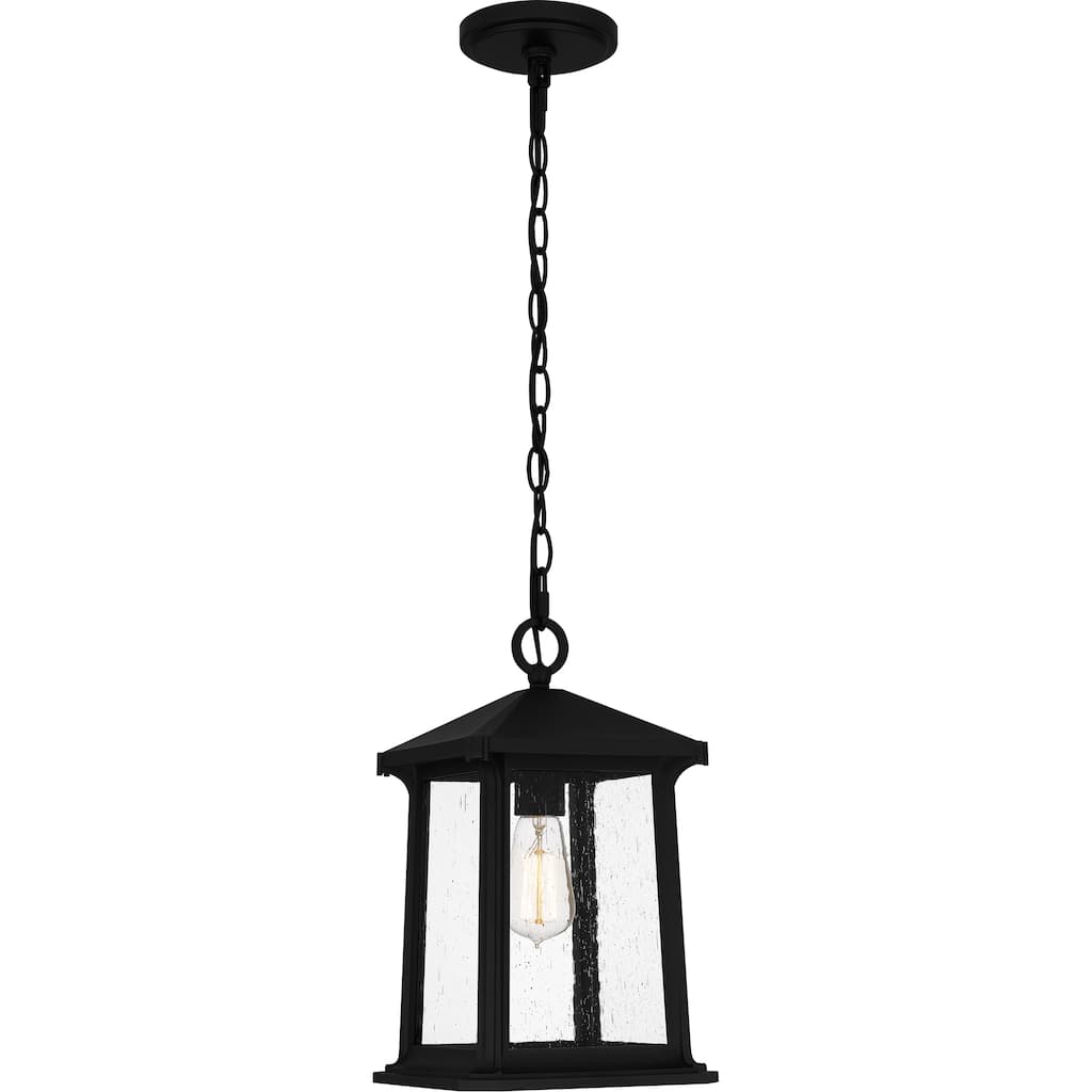 Satterfield 1-Light Matte Black Outdoor Hanging Lantern