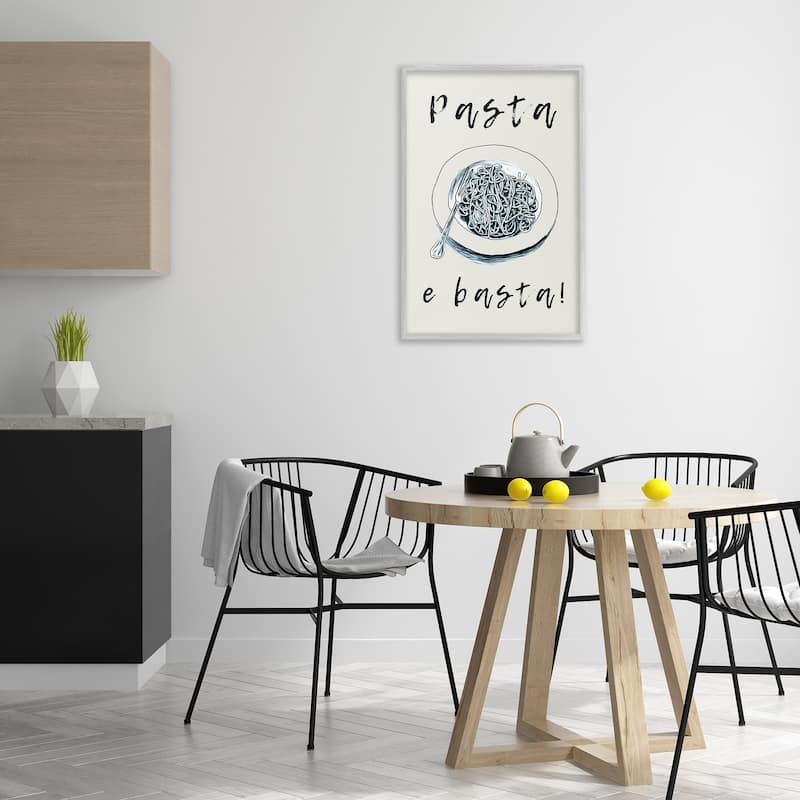 Stupell Pasta e Basta Meal Framed Giclee Art Design By Andreas Magnusson
