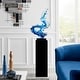 preview thumbnail 1 of 6, Ocean Blue Cortes Bay Wave Floor Sculpture with Stand - 57" Tall - N/A Black