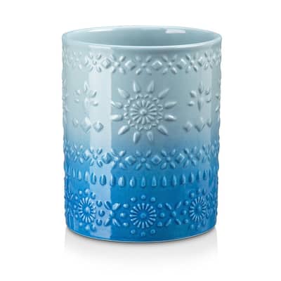 LOVECASA Ceramic 7.3" Large Utensil Holder for Kitchen Countertop