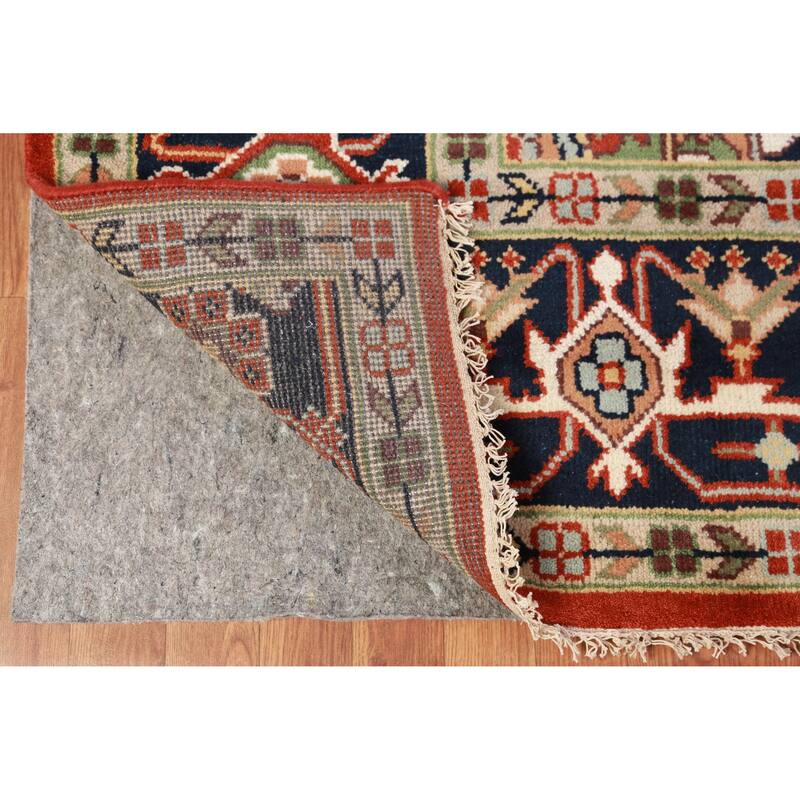 Hand Knotted Oriental 100% Wool Carpet Traditional Medallion Oranges & Rust Heriz (serapi) Area Rug - 11' 9'' X 8' 10''