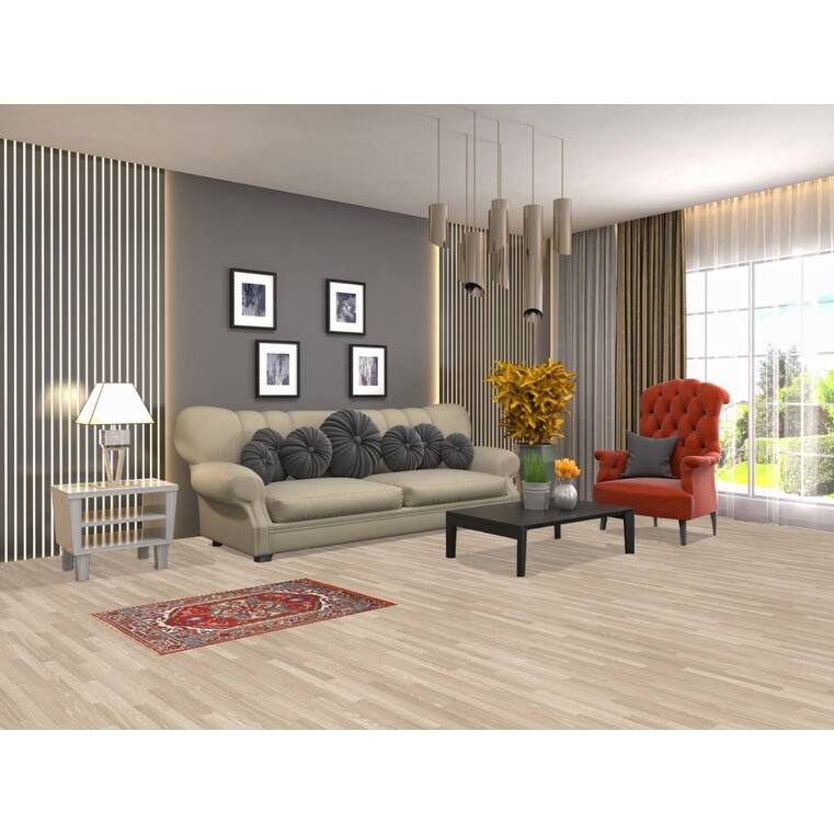 Geometric Heriz Serapi Indian Accent Rug Handmade Red Wool Carpet - 2'0" x 3'0"