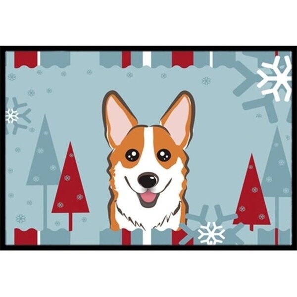 Carolines Treasures BB1750JMAT Winter Holiday Red Corgi Indoor & Outdoor Mat 24 x 36 in.