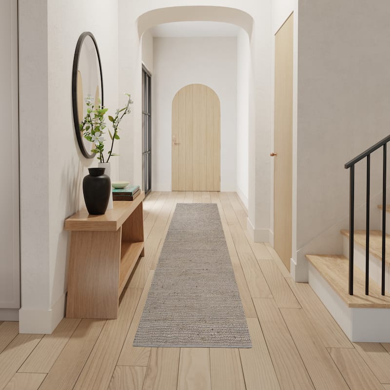 Nourison Natural Jute Indoor only Solid Area Rug - 2' x 6' - Grey