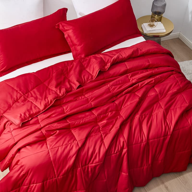 Menopleasing - Coma Inducer® Oversized Cooling Comforter Set - Barbados Cherry - Queen