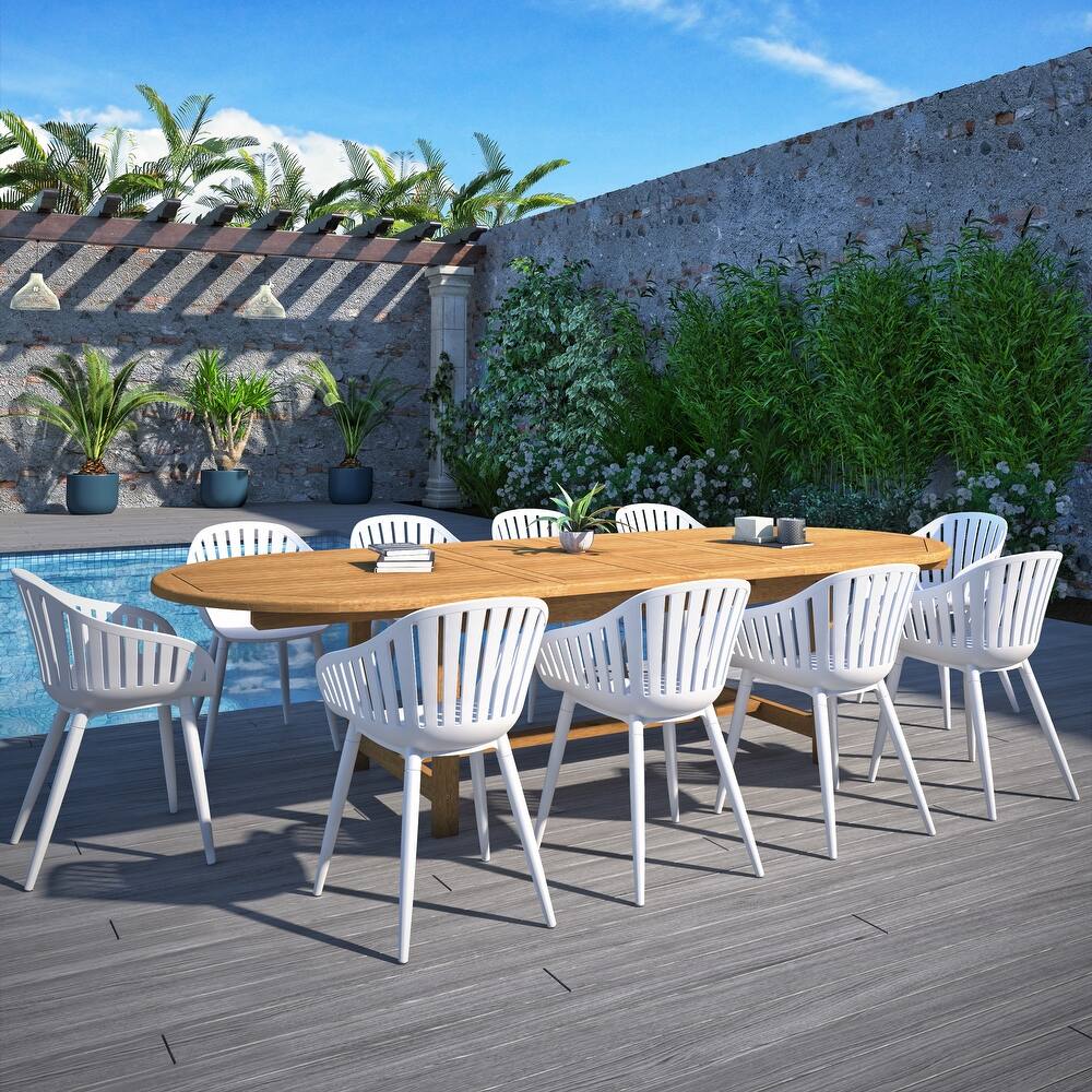Amazonia Torrington 11pc Certified Teak Outdoor Patio Dining set