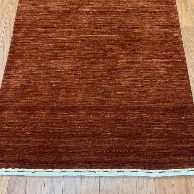 HERAT ORIENTAL Handmade Rust Gabbeh Wool Rug - 3' x 6'