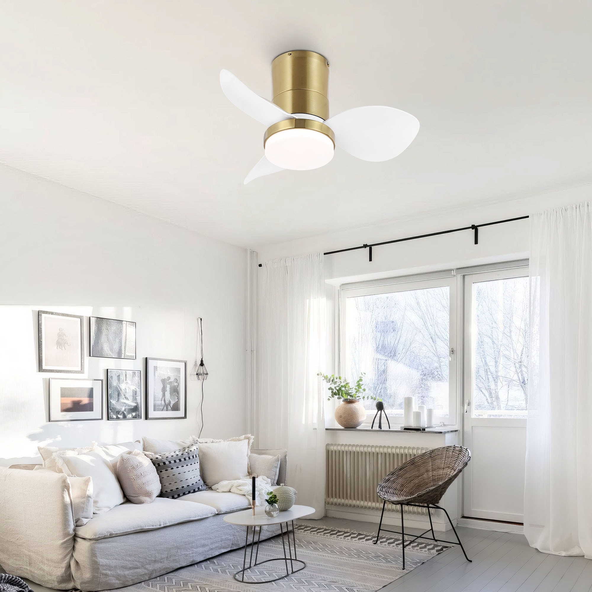MLiAN 22 inch 3 ABS Blades Smart indoor LED Ceiling Fan with Remote