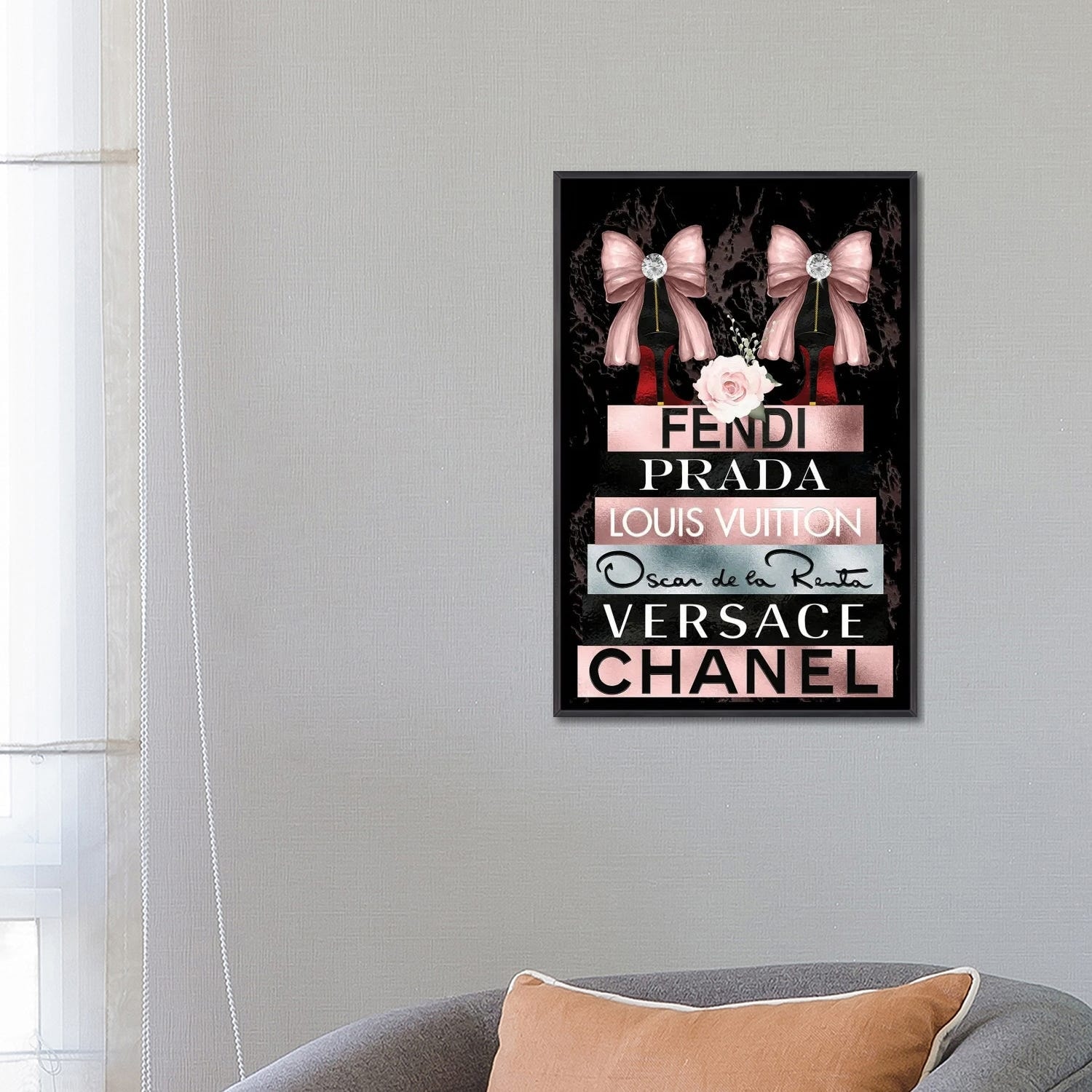pink and gold chanel ribbon black