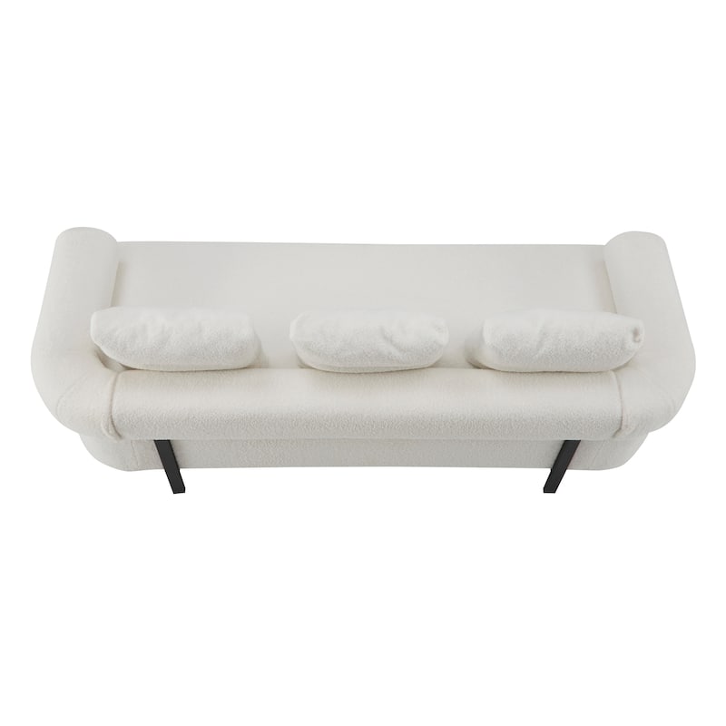 78" Modern 3-Seater Sofa Couch, Upholstered Sofa with Rolled Armrests & 3 Plush Pillows, Comfy Couch for Living Room, Bedroom
