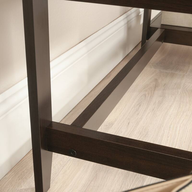 Wood Transitional Desk with 2 Smooth-Glide Drawers, Brown