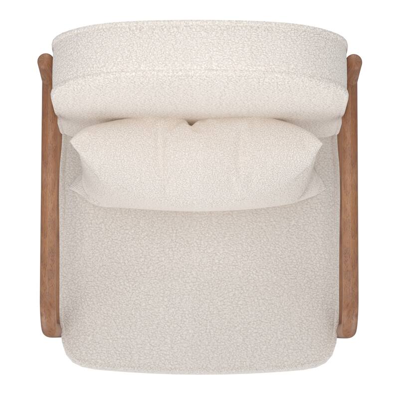 Mid-Century Modern Faux Leather & Solid Wood Accent Chair