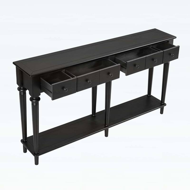 Retro Console Table with Open Shelf for Entryways,Living Rooms,and Hallways
