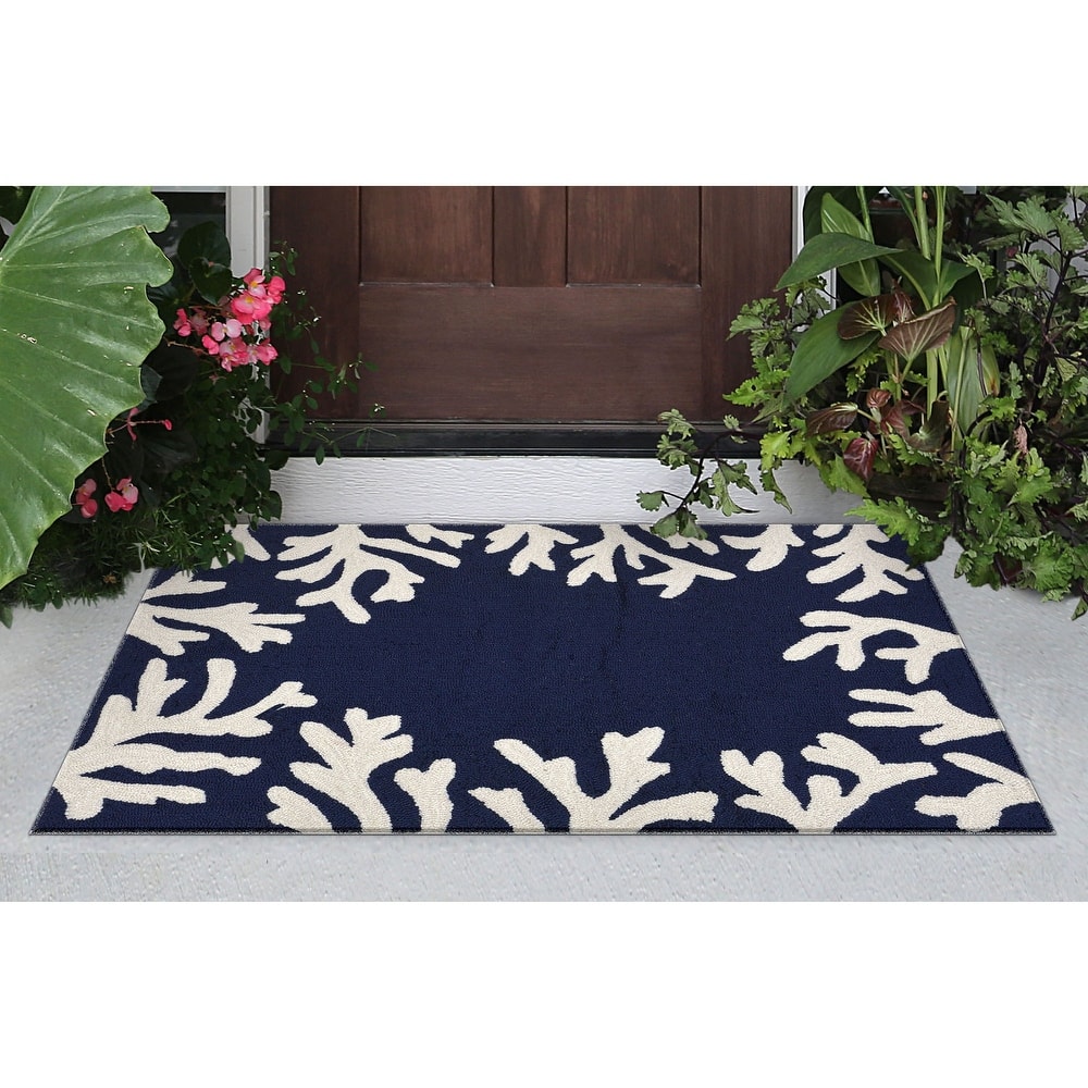 Liora Manne Capri Coral Border Indoor/Outdoor Rug
