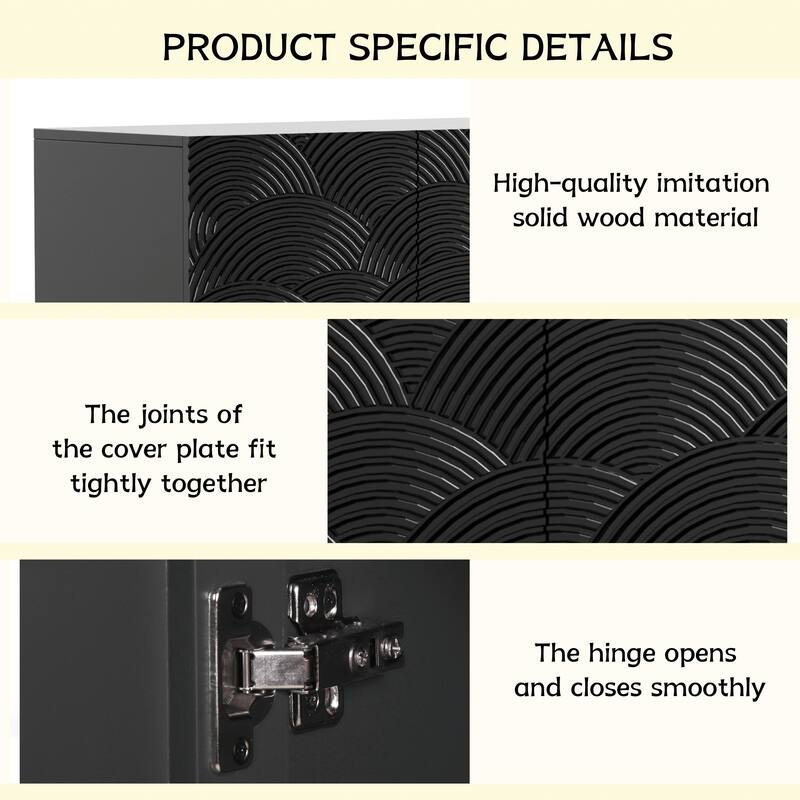 Luxurious Storage Cabinet with Freestanding Anti-Tip Design