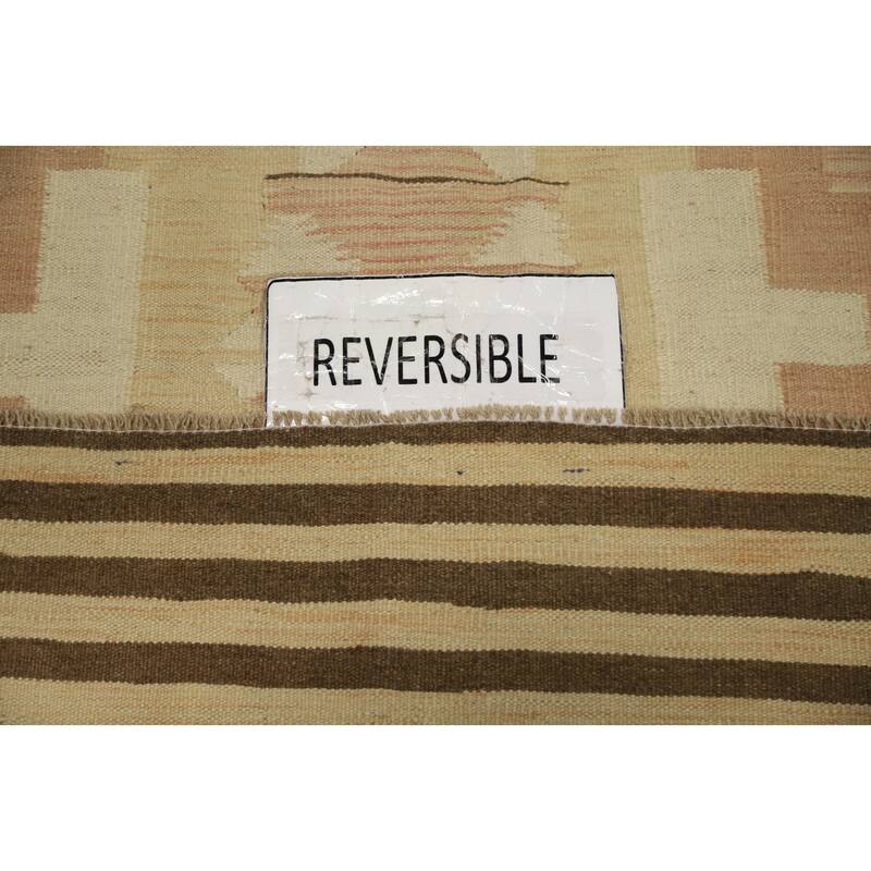 Hand Woven Oriental 100% Wool Carpet Southwestern Tribal Oranges & Rust Kilim Area Rug - 5' 2'' X 3' 2''