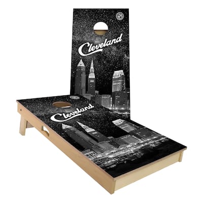 Cleveland at Night Outdoor Cornhole Board Set