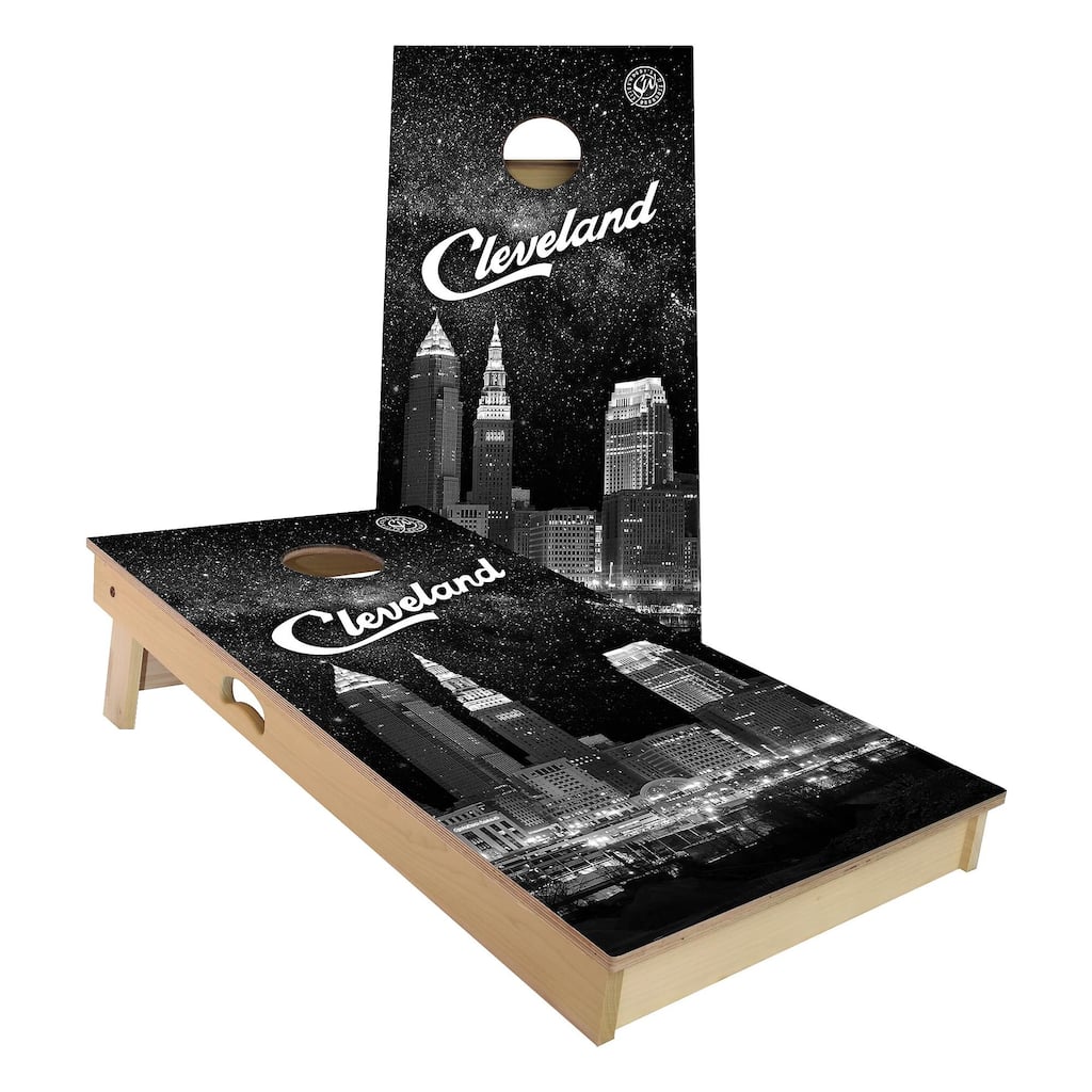 Cleveland at Night Outdoor Cornhole Board Set
