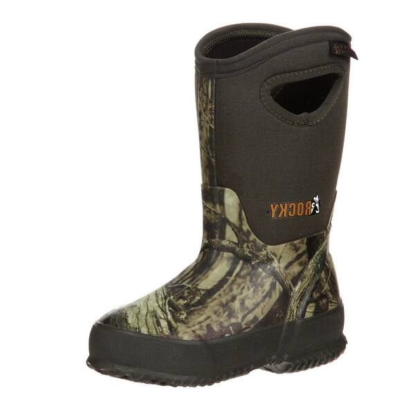 Shop Rocky Outdoor Boots Boys 10 Core Rubber Wp Pull On Mossy Oak Overstock 15413853