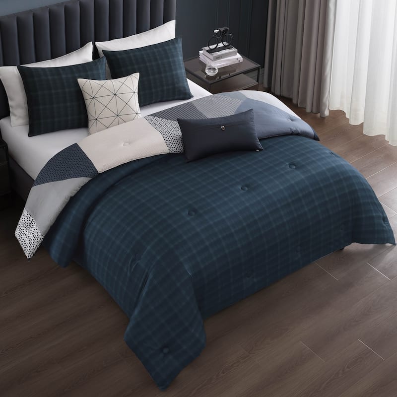 Bebejan Geo Fusion 100% Cotton Sateen 5 Piece Reversible Comforter Set