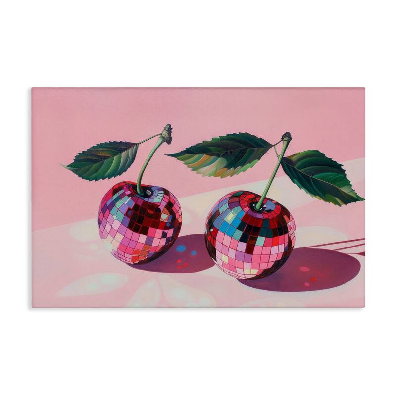 Stupell Disco Ball Cherry Pair Canvas Wall Art Design By LSR Creative Studio - 45 x 30