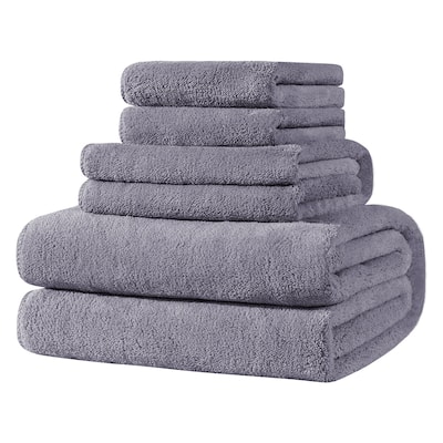 6 Piece Bath Towel Set for Bathroom, Shower, Spa, Soft and Absorbent