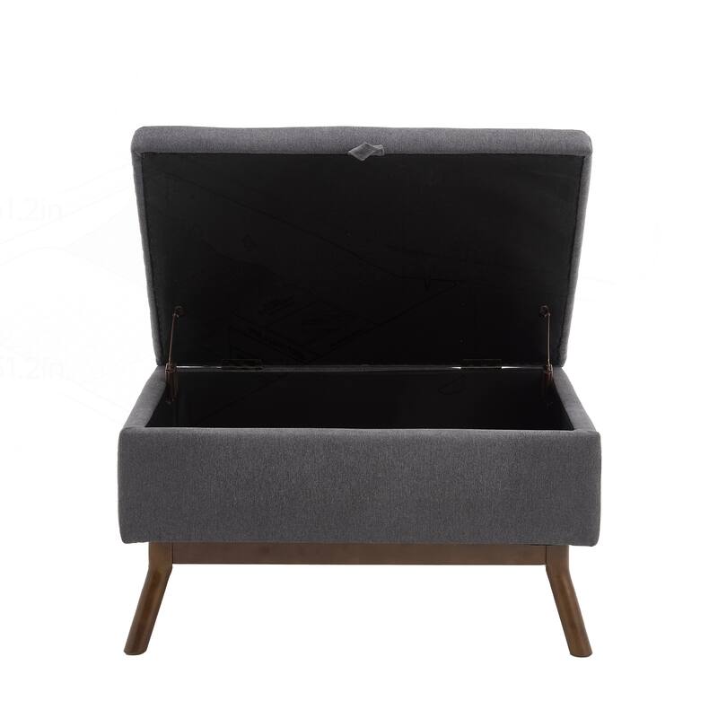 Versatile Mid-century Modern Storage Ottoman for Various Rooms and Purposes