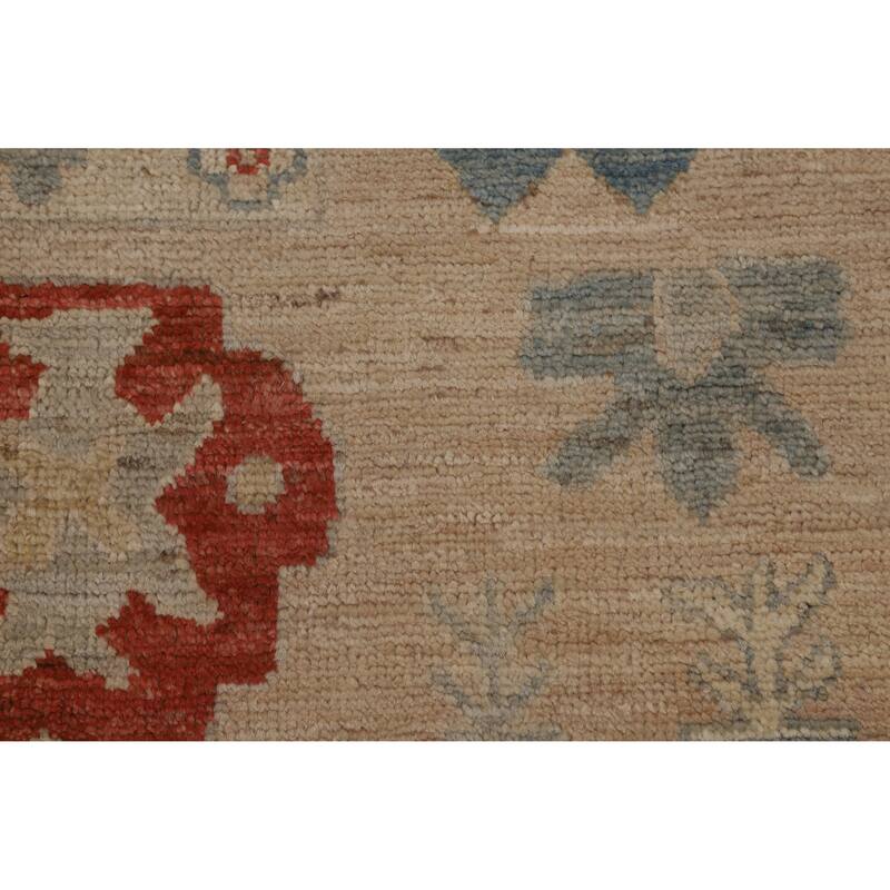Transitional Vegetable Dye Oushak Turkish Rug Handmade Wool Carpet - 7'11"x 10'2"