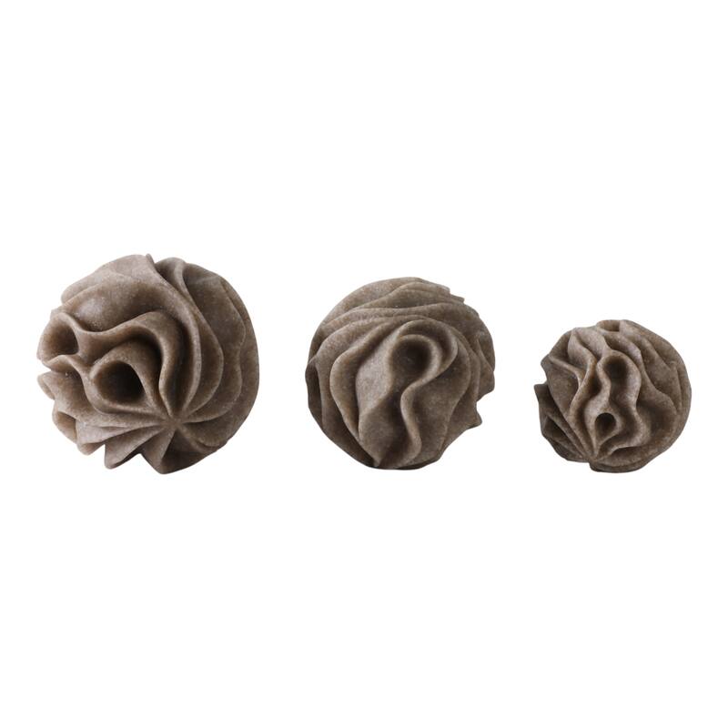 Modern Polyresin Decorative Orbs with Sculpted Detailing (Set of 3) - 6" x 6" x 6"