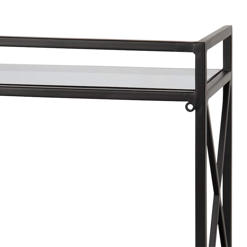 Kate and Laurel Blex Metal and Glass Wall Shelf