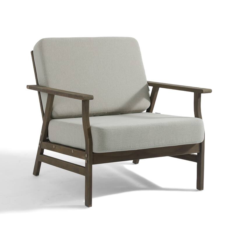 3-piece Cushioned Outdoor Club Chiars With Side Table