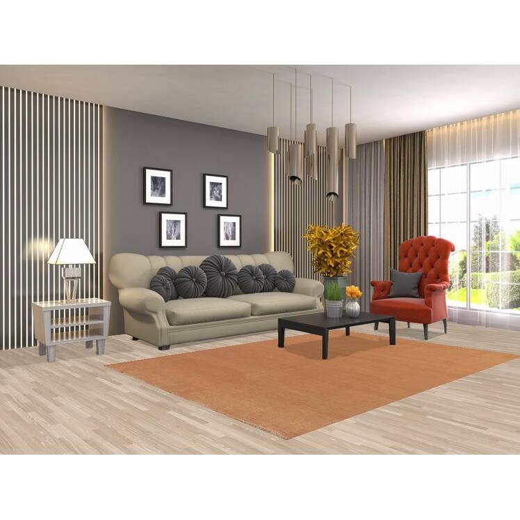 Gabbeh Modern Area Rug Handmade Oriental Orange Wool Carpet - 5'7" x 7'10"