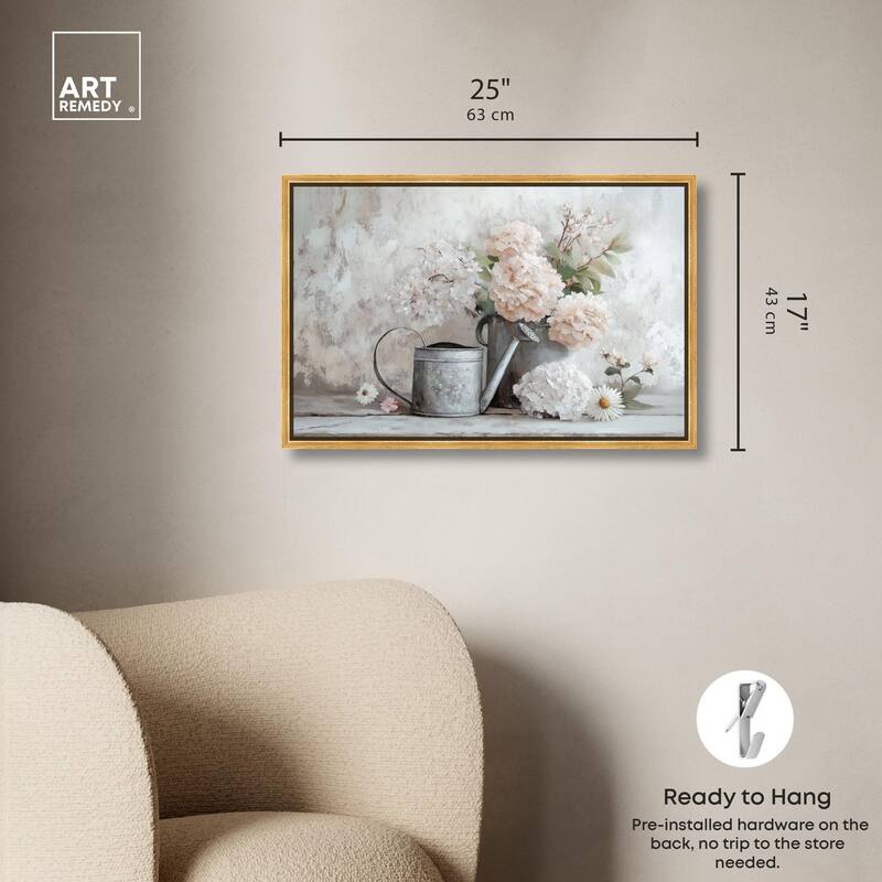 Can and White Blooms Canvas by Art Remedy