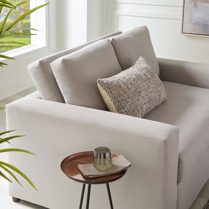 Avendale Linen Blend Loveseat - Made in the USA With Bench Seat Cushion