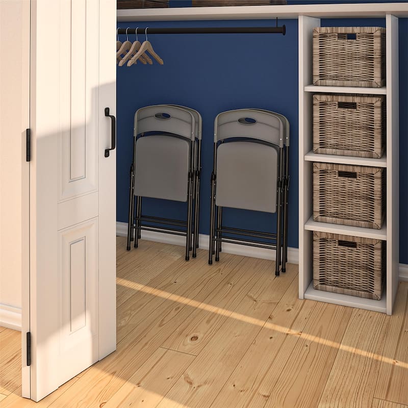 COSCO Solid Resin Plastic Indoor/Outdoor Plastic Folding Chair, 4-Pack