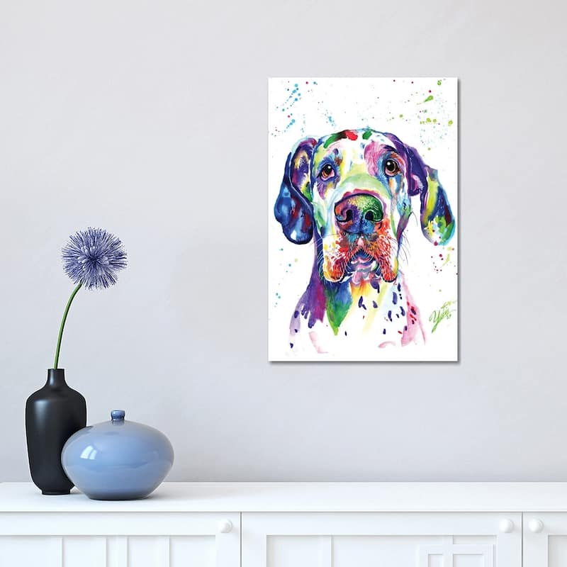 iCanvas "Colorful Great Dane" by Yubis Guzman Canvas Print - 18x12x1.5