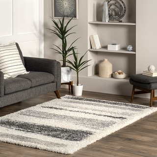 Nuloom Clementine Abstract Stripes Shag Area Rug. - Bed Bath & Beyond ...