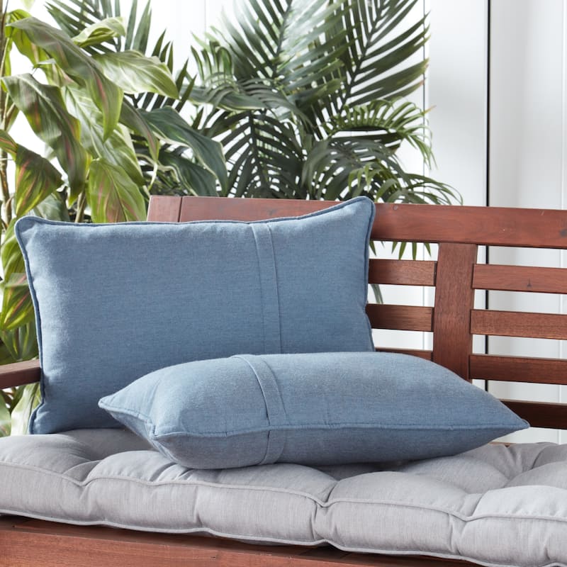 Greendale Home Fashions Sunbrella 21" x 14" Rectangle Outdoor Throw Pillow (Set of 2) - Spectrum Denim