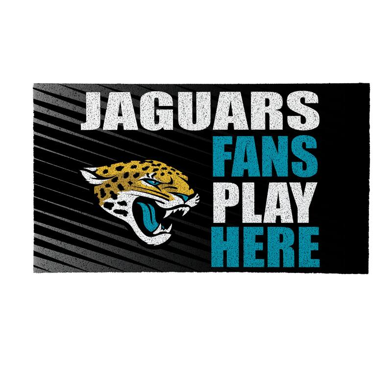28 in. x 16 in. Jacksonville Jaguars "Fans Play Here" PVC Door Mat