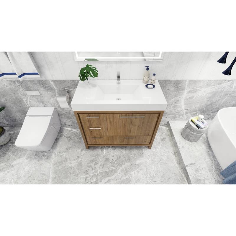 Dove 42'' Freestanding Vanity with Reinforced Acrylic Sink