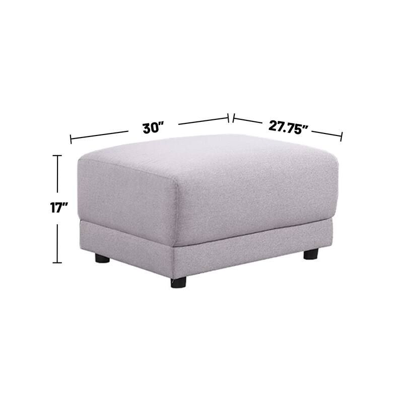 7 Piece Upholstered Modular Sectional Sofa with Ottoman in Light Gray
