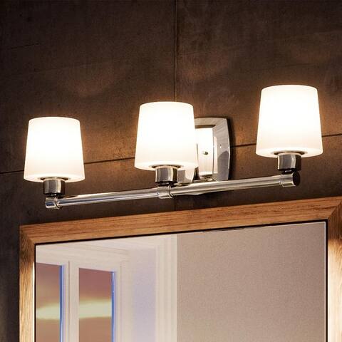 Luxury Industrial Chic Bath Vanity Light, 7.25"H x 24"W, with Modern Farmhouse Style, Polished Chrome, UHP2872 by Urban Ambiance